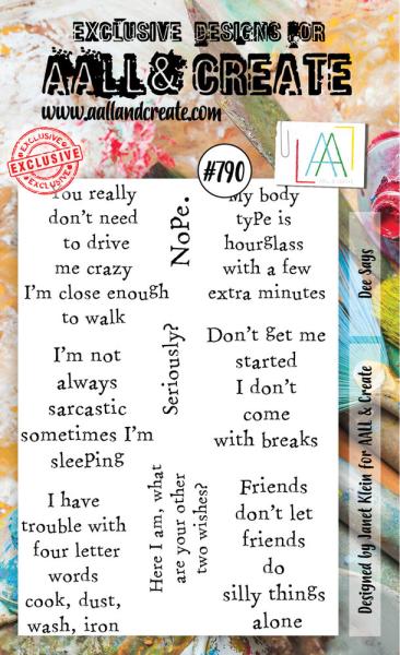 AALL and Create - Stempelset A6 "Dee Says" Clear Stamps