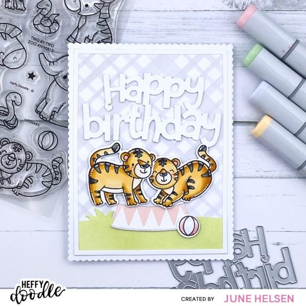 Heffy Doodle - Stanzschablone "Happy Birthday Jumbo Sentiment" Dies  