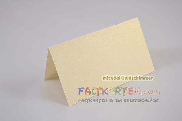 Tischkarte - Platzkarte 9 x 5 cm 240g/m² in metallic-ivory