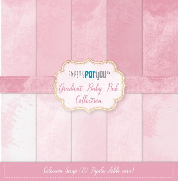 Papers For You - Designpapier "Gradient Baby Pink" Scrap Paper Pack 30,5 x 32 cm - 10 Bogen