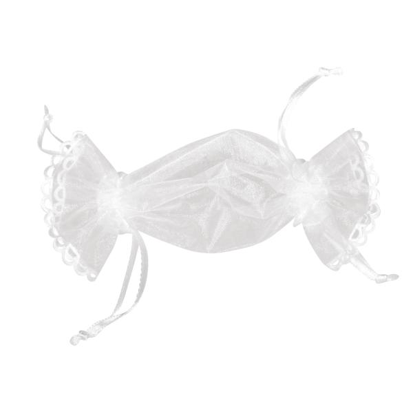 Organza Säckchen weiß 4 Stück - 14x8cm