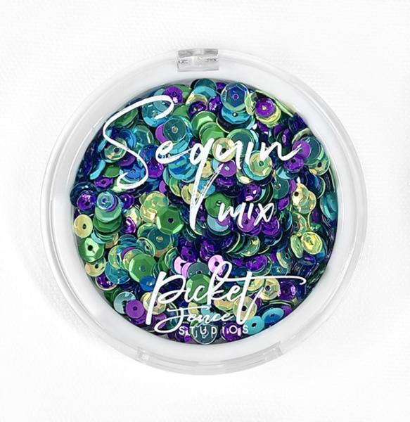 Picket Fence Studios - Pailletten - Streuteile "Peacock Tails" Sequin Mix