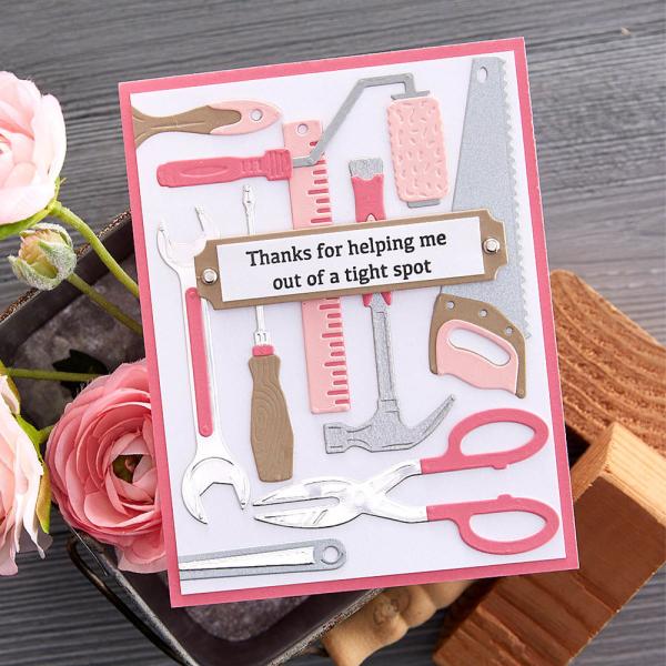 Spellbinders - Stempelset & Stanzschablone "A Cut Above the Rest Sentiments" Clear Stamps & Dies