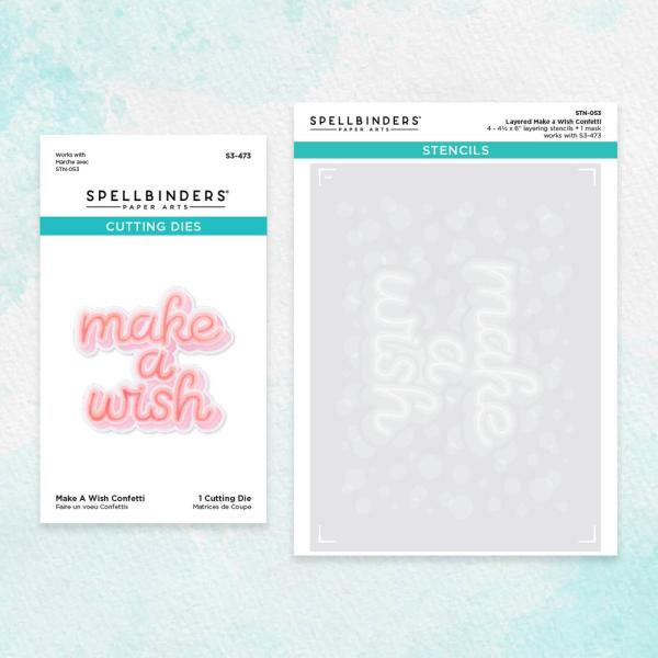 Spellbinders "Make a Wish Confetti Stencil and Die Bundle" 