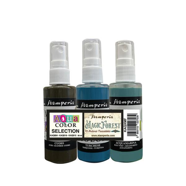 Stamperia - Aquarellfarbe "Magic Forest" Aquacolor Paint Kit 3x60ml