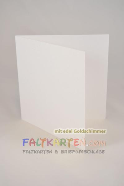 Doppelkarte - Faltkarte 10x10cm, 250g/m² in metallic-perlweiss