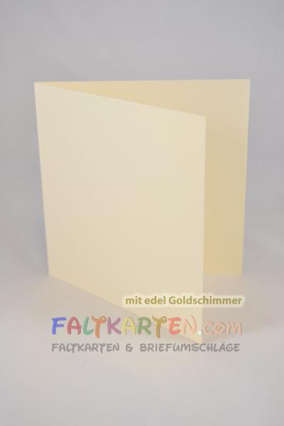 Doppelkarte - Faltkarte 15x15cm, 250g/m² in metallic-ivory