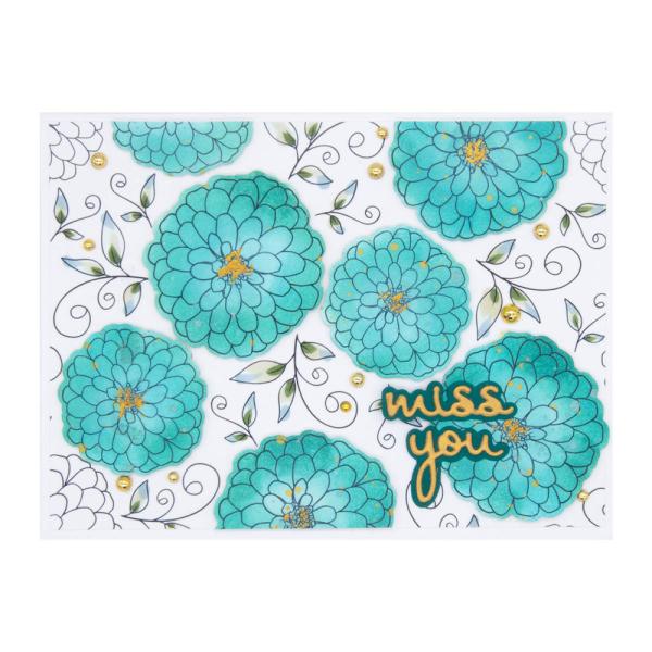 Spellbinders - Gummistempel "Darling Dahlias" Cling Stamps Ranger by Simon Hurley
