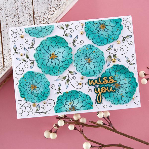 Spellbinders - Gummistempel "Darling Dahlias" Cling Stamps Ranger by Simon Hurley
