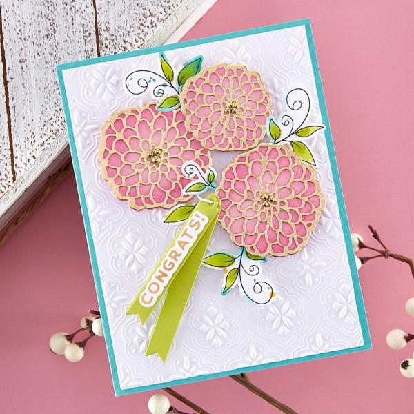 Spellbinders - Gummistempel "Darling Dahlias" Cling Stamps Ranger by Simon Hurley