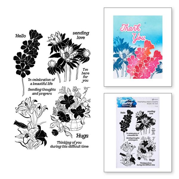 Spellbinders - Stempelset "Inked Blooms" Clear Stamps Ranger by Simon Hurley 