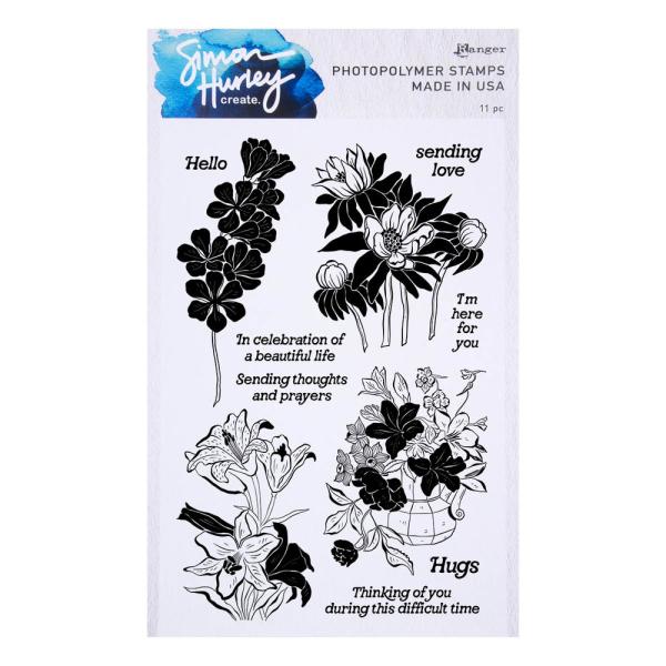 Spellbinders - Stempelset "Inked Blooms" Clear Stamps Ranger by Simon Hurley 