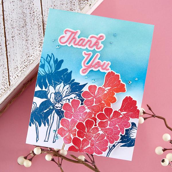 Spellbinders - Stempelset "Inked Blooms" Clear Stamps Ranger by Simon Hurley 