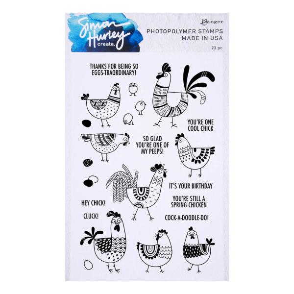 Spellbinders - Stempelset "Spring Chicken" Clear Stamps Ranger by Simon Hurley 