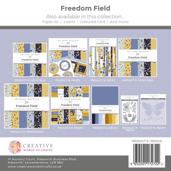 The Paper Boutique - Designpapier "Freedom Field" Paper Kit 8x8 Inch - 30 Bogen