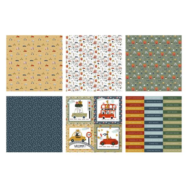 The Paper Boutique - Designpapier "Road Trip" Decorative Paper 8x8 Inch - 30 Bogen