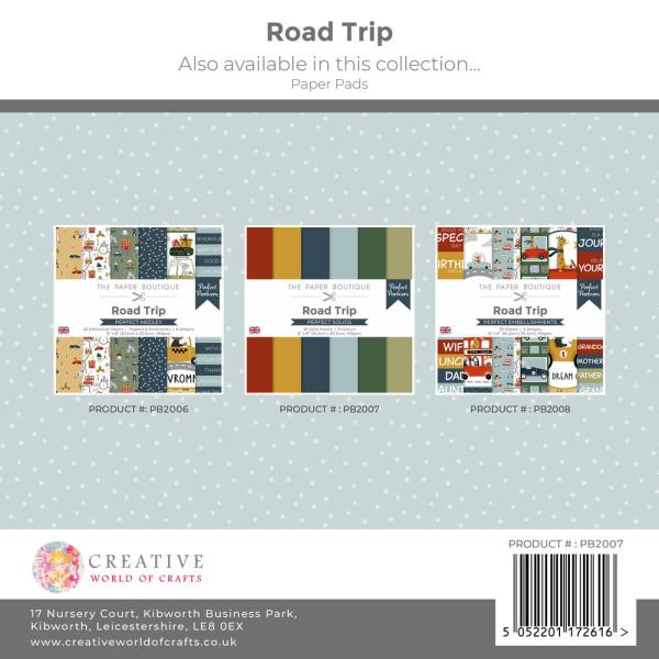 The Paper Boutique - Cardstock "Road Trip" Solid Papers 8x8 Inch - 30 Bogen