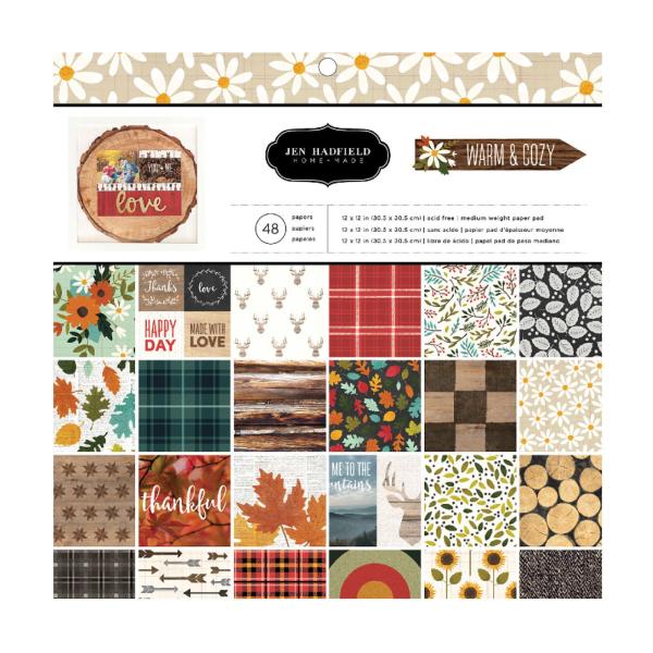 American Crafts - Designpapier "Warm & Cosy " Paper Pack 12x12 Inch - 48 Bogen