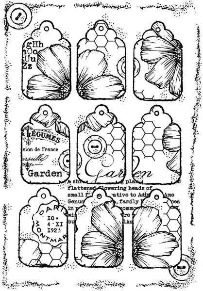 Woodware - Stempel "Nine Tags" Clear Stamps