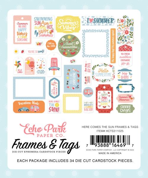 Echo Park - Stanzteile & Anhänger "Here Comes The Sun" Frames & Tags 