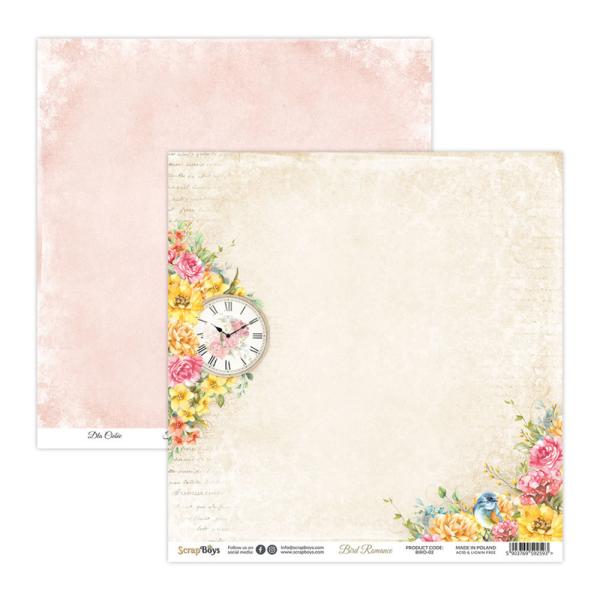 ScrapBoys - Designpapier "Bird Romance" Paper Pack 12x12 Inch - 12 Bogen