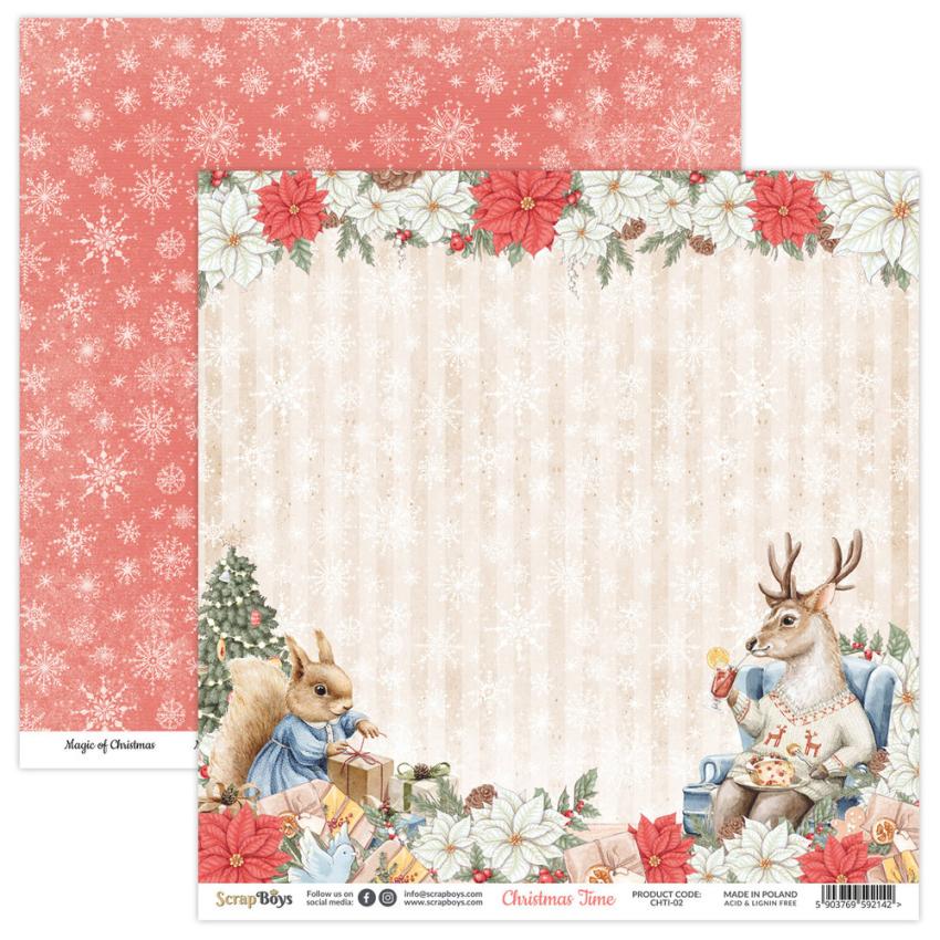 ScrapBoys - Designpapier "Christmas Time" Paper Pack 12x12 Inch - 12 Bogen