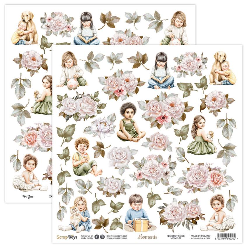 ScrapBoys - Designpapier "Moments" Paper Pack 12x12 Inch - 12 Bogen