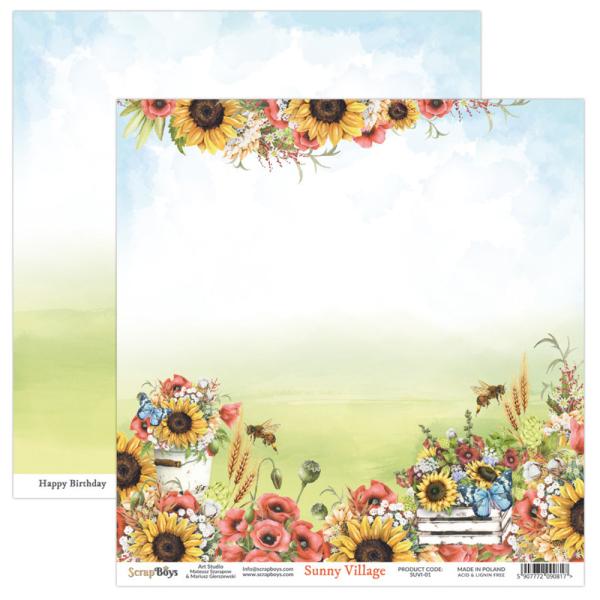 ScrapBoys - Designpapier "Sunny Village" Paper Pack 12x12 Inch - 12 Bogen