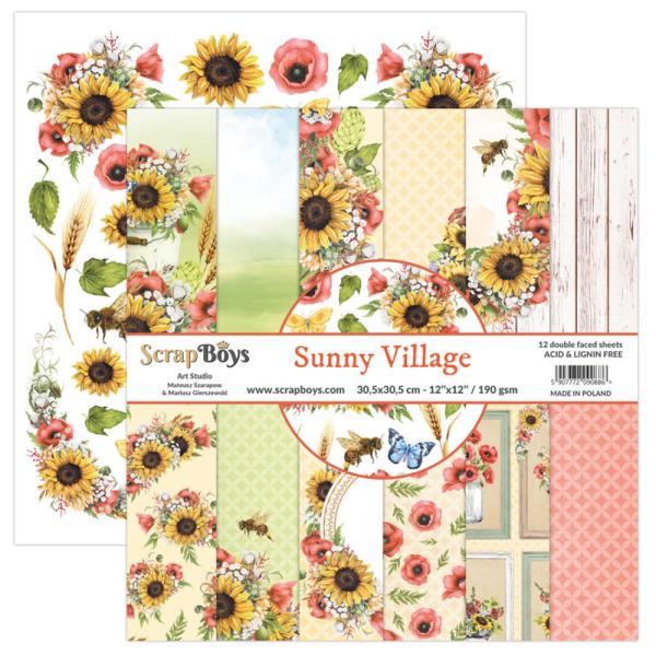 ScrapBoys - Designpapier "Sunny Village" Paper Pack 12x12 Inch - 12 Bogen
