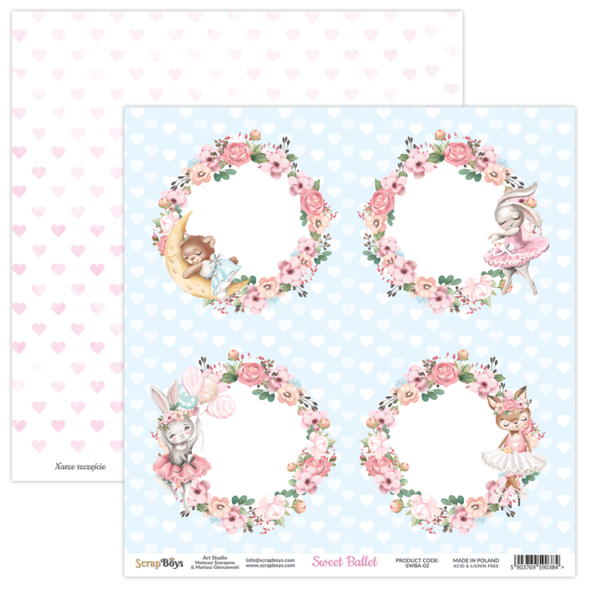 ScrapBoys - Designpapier "Sweet Ballet" Paper Pack 6x6 Inch - 24 Bogen