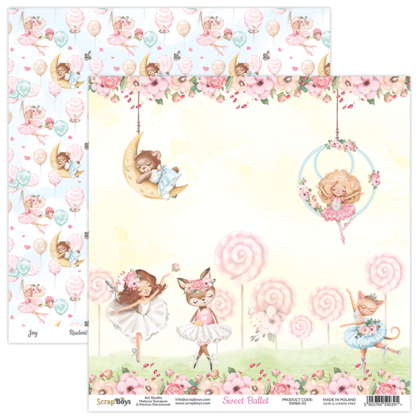 ScrapBoys - Designpapier "Sweet Ballet" Paper Pack 6x6 Inch - 24 Bogen
