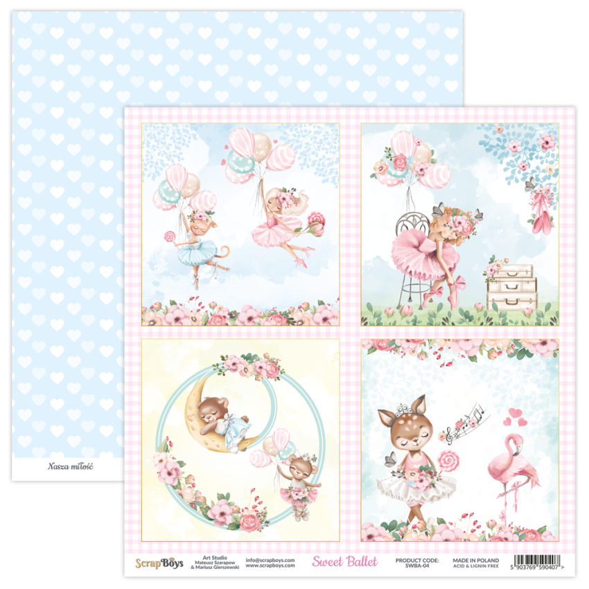ScrapBoys - Designpapier "Sweet Ballet" Paper Pack 6x6 Inch - 24 Bogen