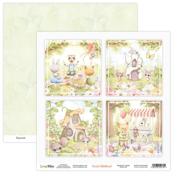 ScrapBoys - Designpapier "Sweet Childhood" Paper Pack 6x6 Inch - 24 Bogen