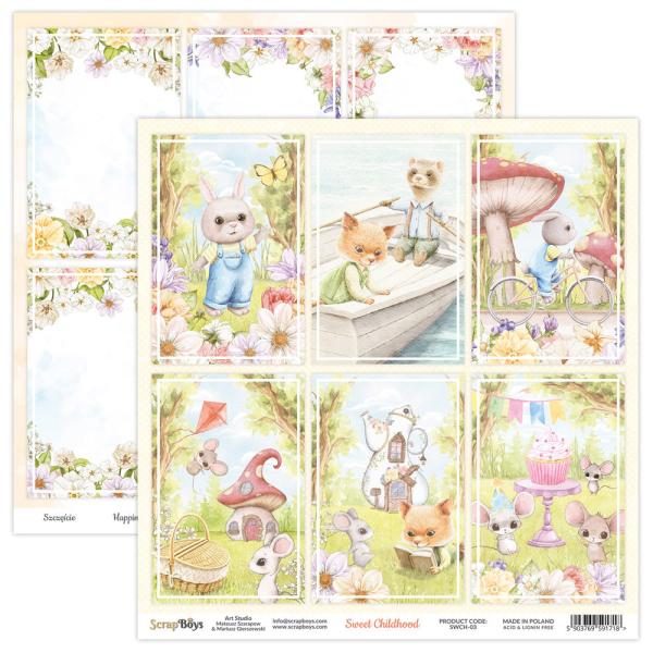 ScrapBoys - Designpapier "Sweet Childhood" Paper Pack 6x6 Inch - 24 Bogen