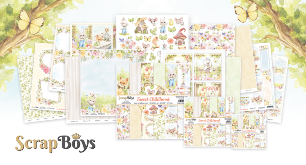 ScrapBoys - Designpapier "Sweet Childhood" Paper Pack 6x6 Inch - 24 Bogen