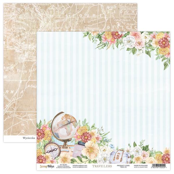 ScrapBoys - Designpapier "Travelers" Paper Pack 6x6 Inch - 24 Bogen