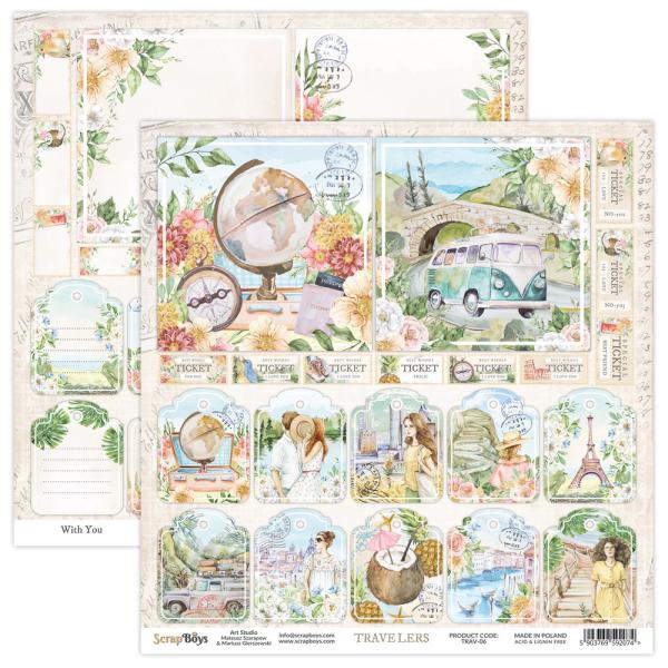 ScrapBoys - Designpapier "Travelers" Paper Pack 6x6 Inch - 24 Bogen