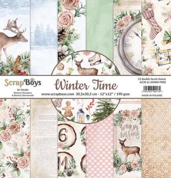 ScrapBoys - Designpapier "Winter Time" Paper Pack 12x12 Inch - 12 Bogen