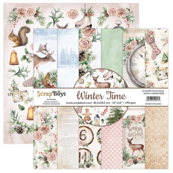 ScrapBoys - Designpapier "Winter Time" Paper Pack 12x12 Inch - 12 Bogen