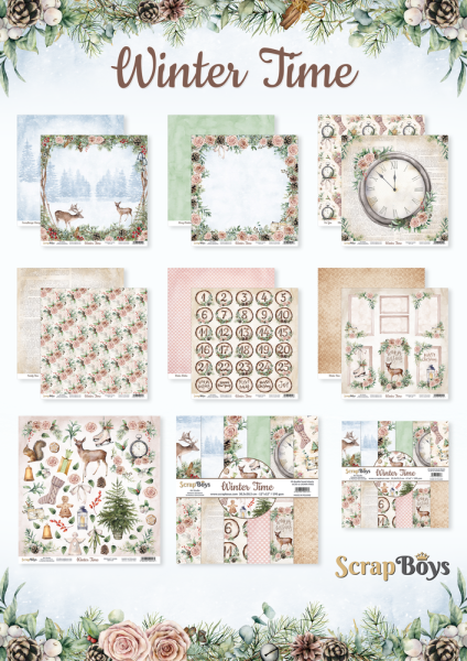 ScrapBoys - Designpapier "Winter Time" Paper Pack 6x6 Inch - 24 Bogen