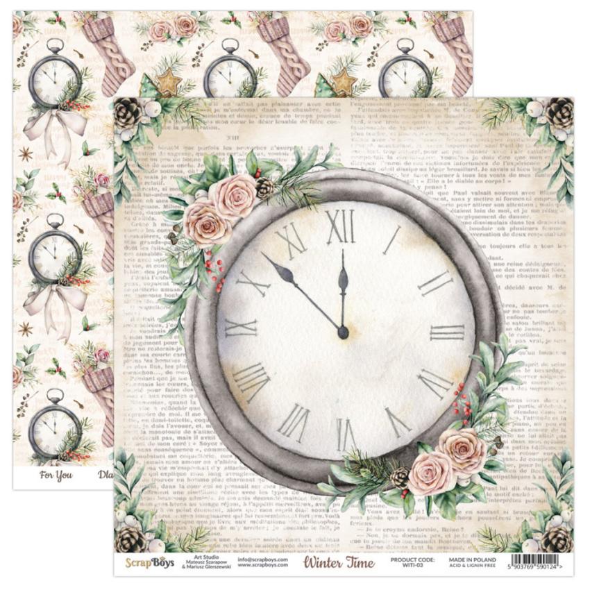 ScrapBoys - Designpapier "Winter Time" Paper Pack 6x6 Inch - 24 Bogen