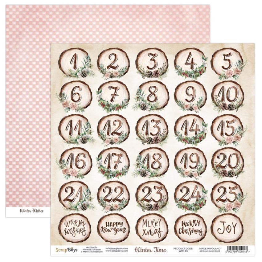ScrapBoys - Designpapier "Winter Time" Paper Pack 6x6 Inch - 24 Bogen