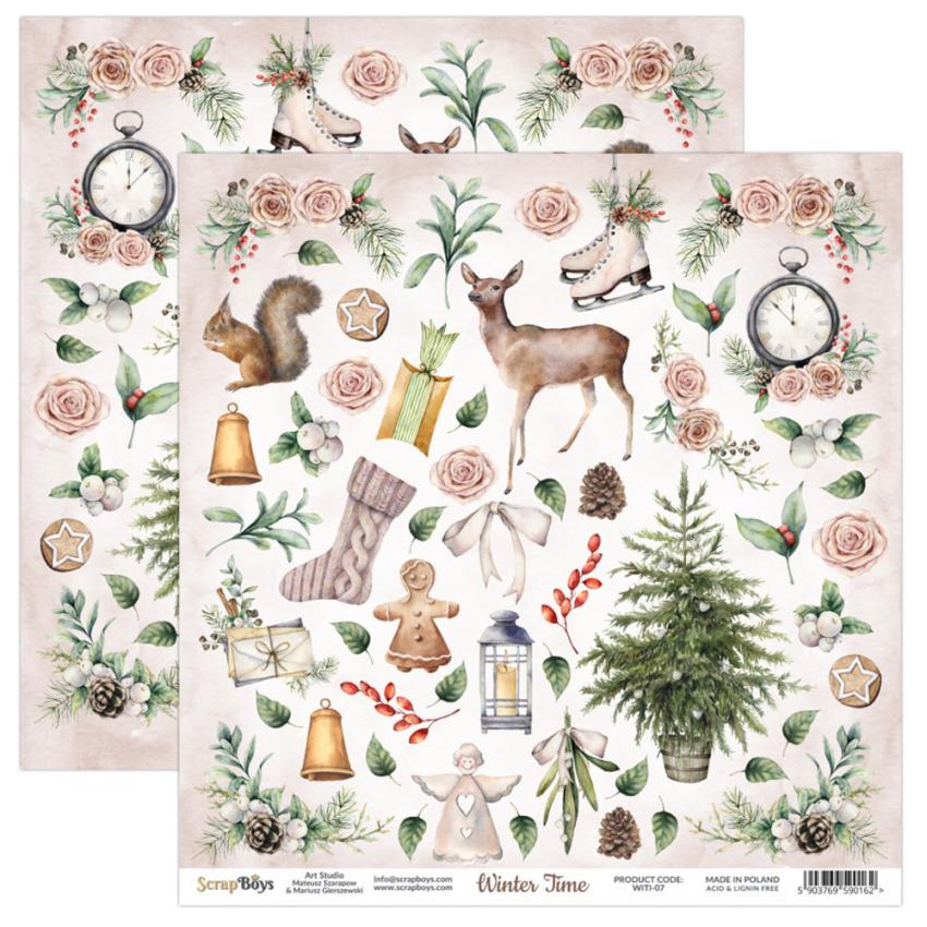 ScrapBoys - Designpapier "Winter Time" Paper Pack 6x6 Inch - 24 Bogen