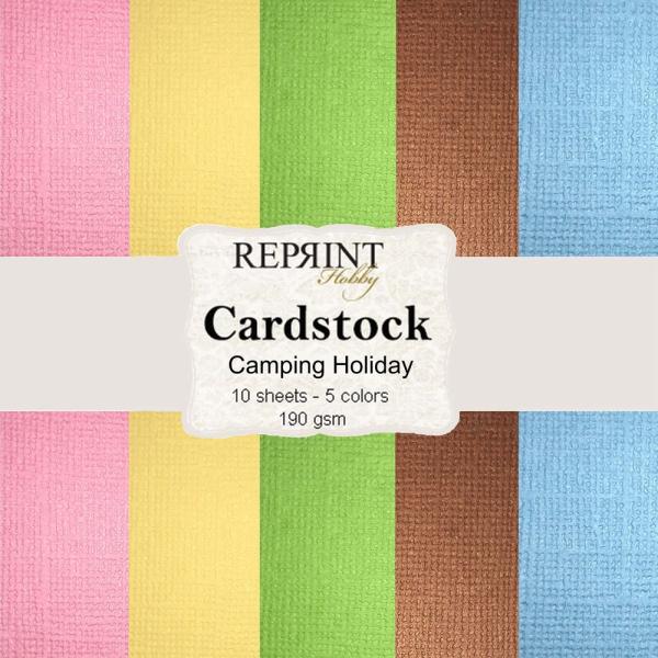 Reprint - Cardstock "Camping Holiday" 12x12 Inch 10 Bogen