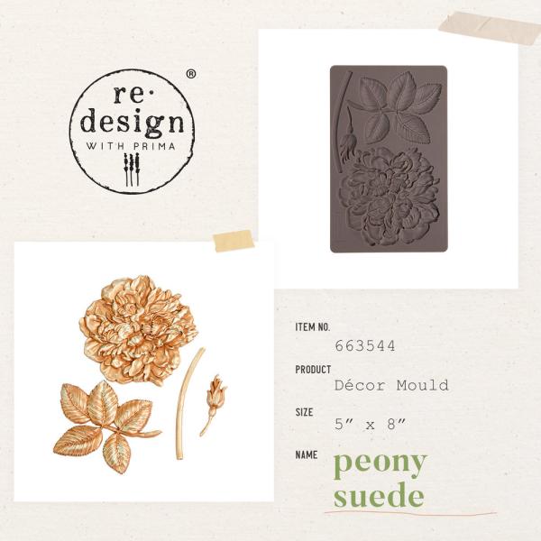 Re-Design with Prima - Gießform "Peony Suede" Mould 5x8 Inch