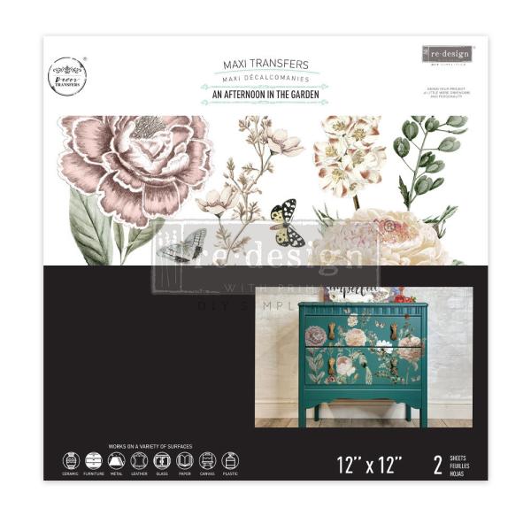 Re-Design with Prima - Transfer Aufkleber 12x12 Inch "An Afternoon In The Garden" Decor Transfer 2 Bogen 