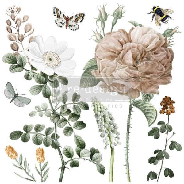 Re-Design with Prima - Transfer Aufkleber 12x12 Inch "An Afternoon In The Garden" Decor Transfer 2 Bogen 