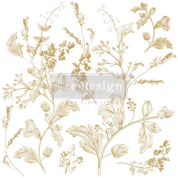 Re-Design with Prima - Transfer Aufkleber 12x12 Inch "Dainty Blooms" Decor Transfer 2 Bogen 