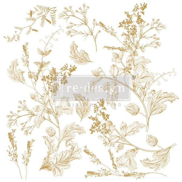 Re-Design with Prima - Transfer Aufkleber 12x12 Inch "Dainty Blooms" Decor Transfer 2 Bogen 