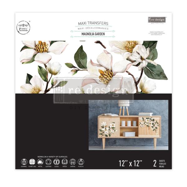 Re-Design with Prima - Transfer Aufkleber 12x12 Inch "Magnolia Garden" Decor Transfer 2 Bogen 